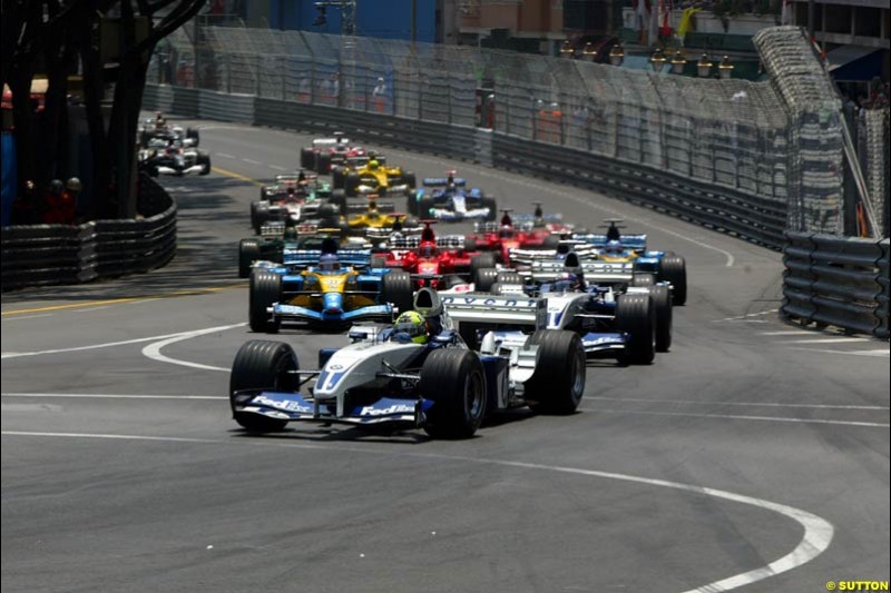 The start. Monaco Grand Prix, Sunday, June 1st 2003.