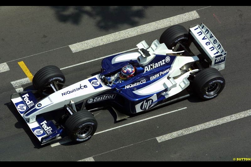 Juan Pablo Montoya, Williams. Monaco Grand Prix, Sunday, June 1st 2003.
