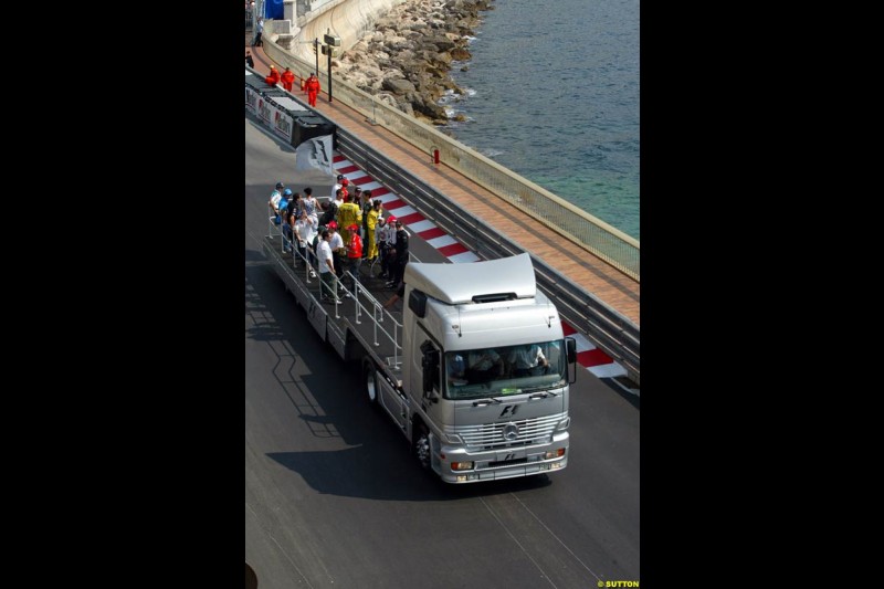 The drivers' parade for the Monaco Grand Prix. Sunday, June 1st 2003.