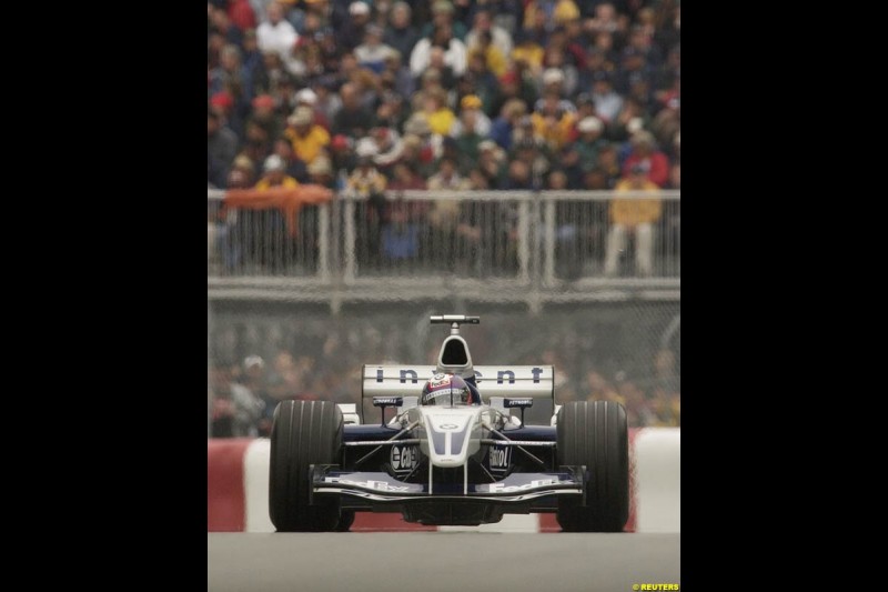 Juan Pablo Montoya, Williams. Canadian Grand Prix, Montreal, Saturday, June 14th 2003.
