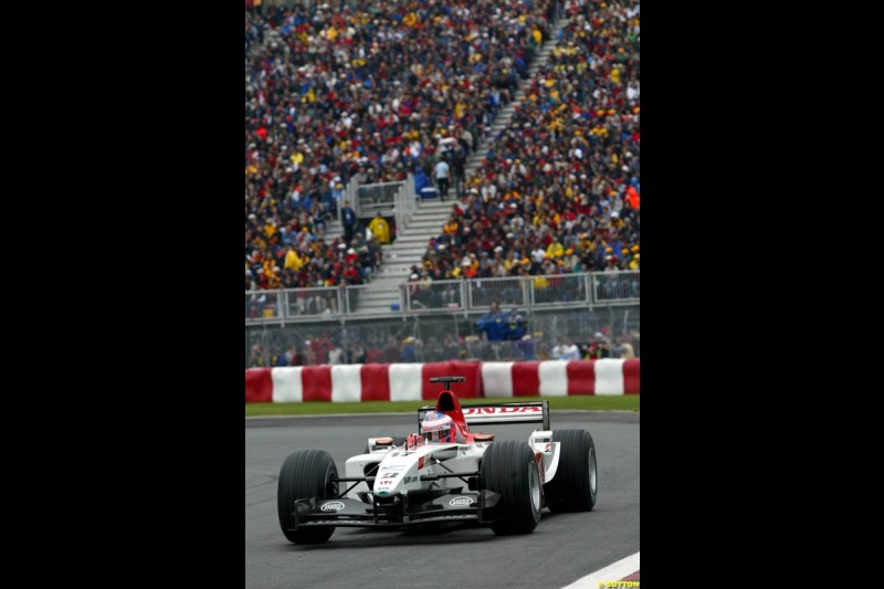 Jenson Button, BAR. Canadian Grand Prix, Montreal, Saturday, June 14th 2003.