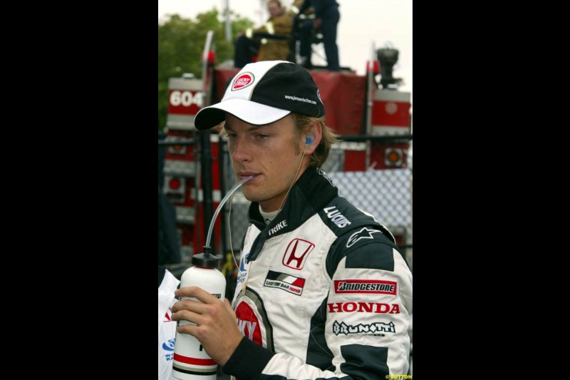 Jenson Button, BAR. Canadian Grand Prix, Montreal, Saturday, June 14th 2003.