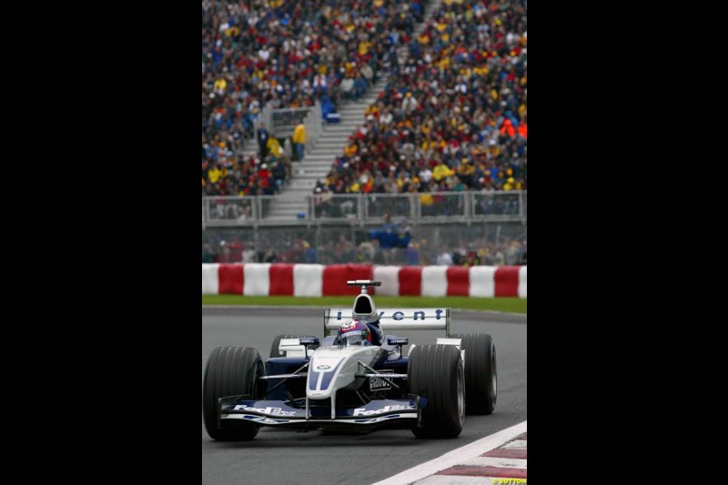 Juan Pablo Montoya, Williams, during qualifying. Canadian Grand Prix, Montreal, Saturday, June 14th 2003.