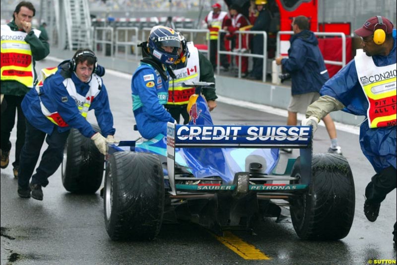 Heinz Harald Frentzen, during Saturday Free Practice. Canadian Grand Prix, Montreal, Saturday, June 14th 2003.