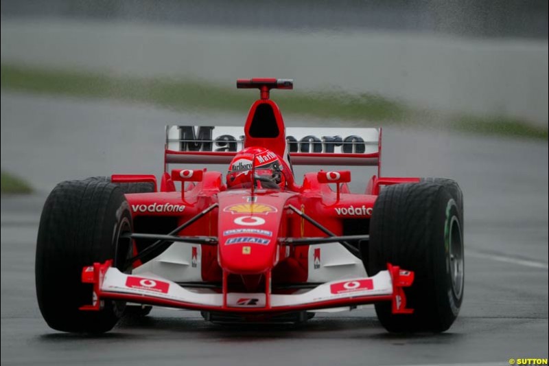 Michael Schumacher, Ferrari, during Saturday Free Practice. Canadian Grand Prix, Montreal, Saturday, June 14th 2003.