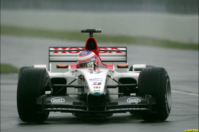 Jenson Button, BAR, during Saturday Free Practice. Canadian Grand Prix, Montreal, Saturday, June 14th 2003.