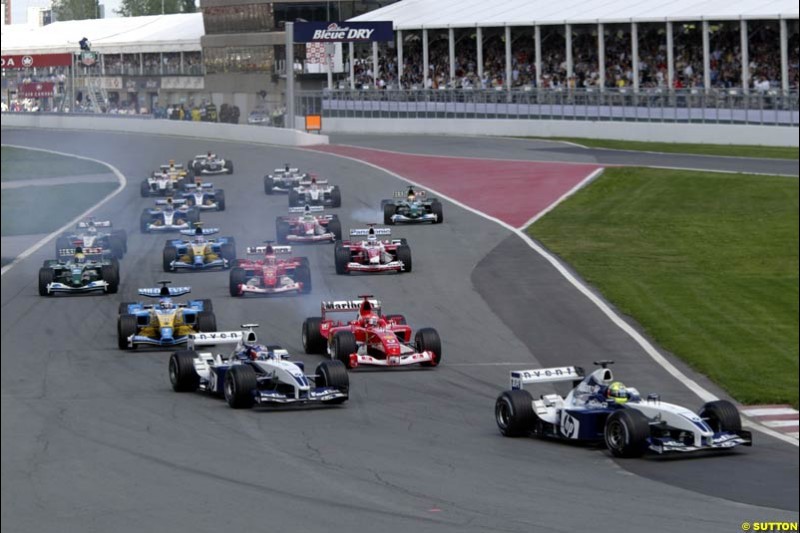 The start. Canadian Grand Prix, Montreal, Sunday, June 15th 2003.