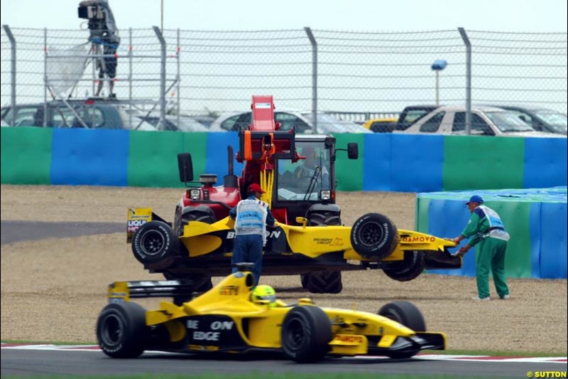 The two Jordans. French Grand Prix at Magny Cours. Circuit de Nevers, France. Sunday, July 6th 2003.