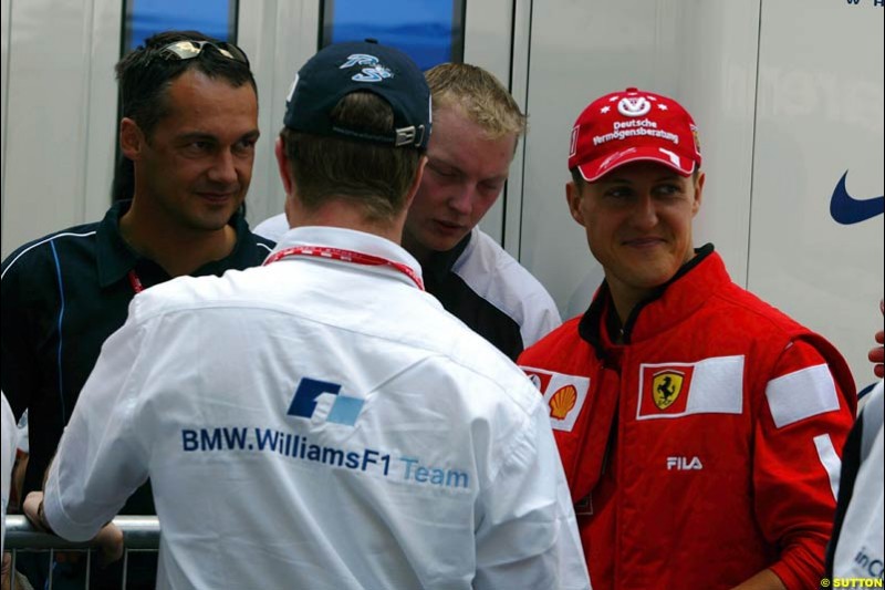 The drivers' parade for the French Grand Prix at Magny Cours, France. Sunday, July 6th 2003.