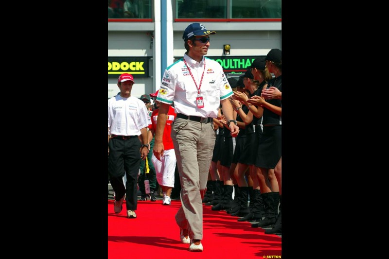 The drivers' parade for the French Grand Prix at Magny Cours, France. Sunday, July 6th 2003.