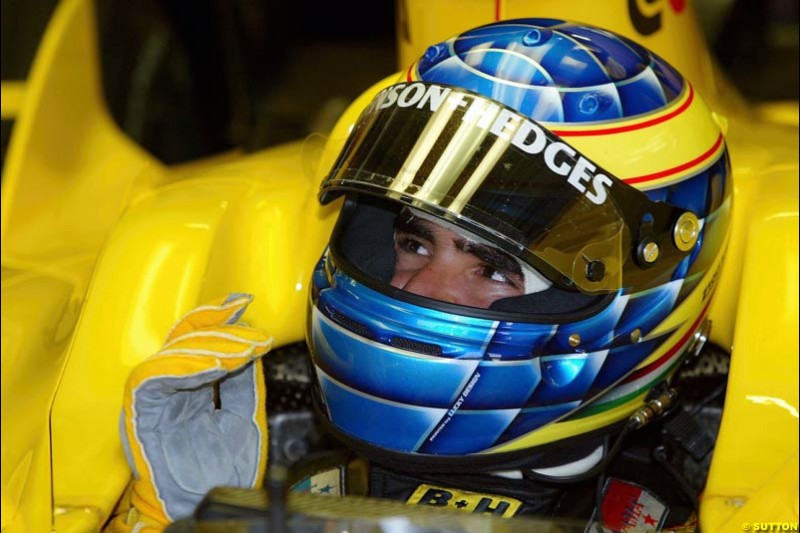 Zsolt Baumgartner, Jordan. German Grand Prix at Hockenheim. Friday, August 1st 2003.