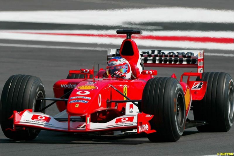 Rubens Barrichello, Ferrari. German Grand Prix at Hockenheim. Friday, August 1st 2003.