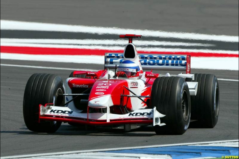 Olivier Panis, Toyota. German Grand Prix at Hockenheim. Friday, August 1st 2003.