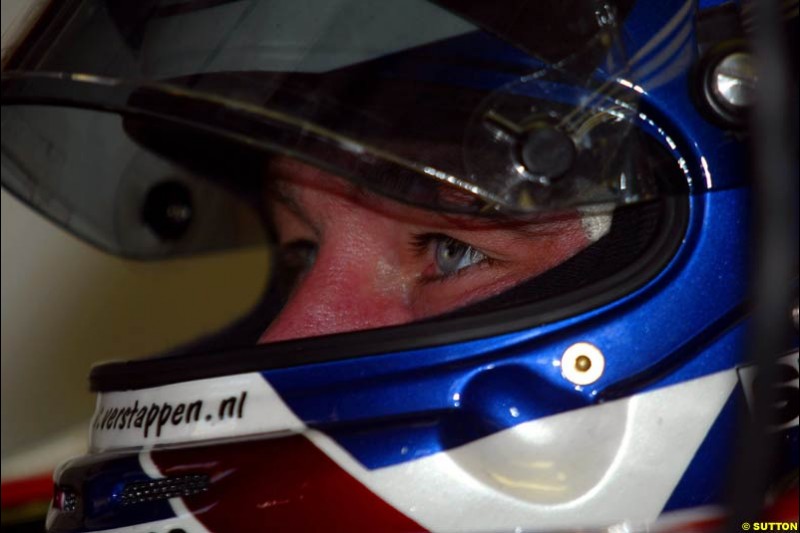 Jos Verstappen, Minardi. German Grand Prix at Hockenheim. Friday, August 1st 2003.