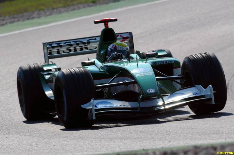 Mark Webber, Jaguar. German Grand Prix at Hockenheim. Friday, August 1st 2003.