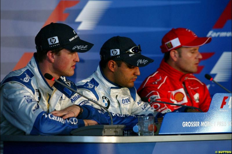 The Post Qualifying Press Conference. German Grand Prix, Hockenheim, Germany. Saturday, August 2nd 2003.