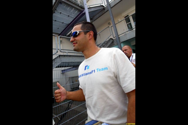 Juan Pablo Montoya, Williams. German Grand Prix, Hockenheim, Germany. Saturday, August 2nd 2003.