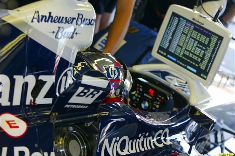 Juan Pablo Montoya, Williams. German Grand Prix, Hockenheim, Germany. Saturday, August 2nd 2003.