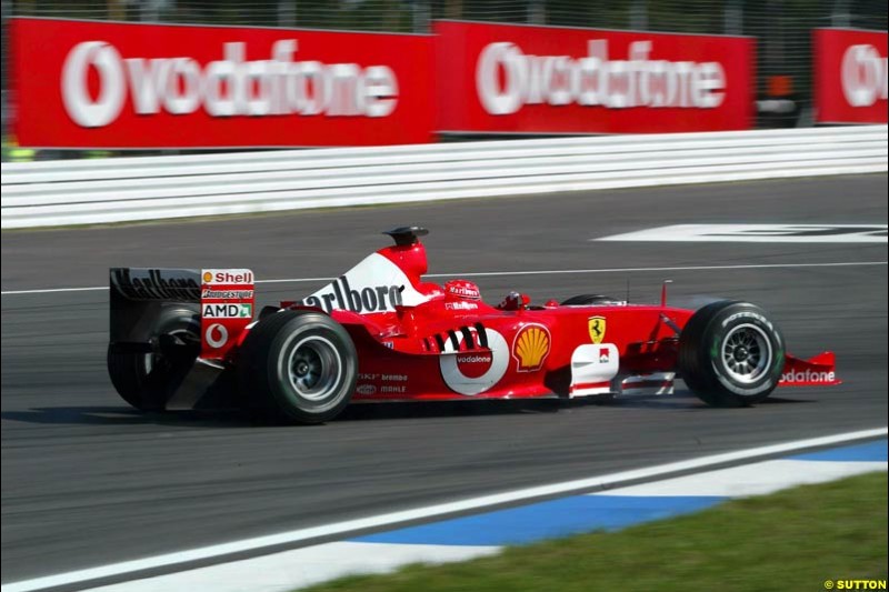 Michael Schumacher, Ferrari. German Grand Prix, Hockenheim, Germany. Saturday, August 2nd 2003.