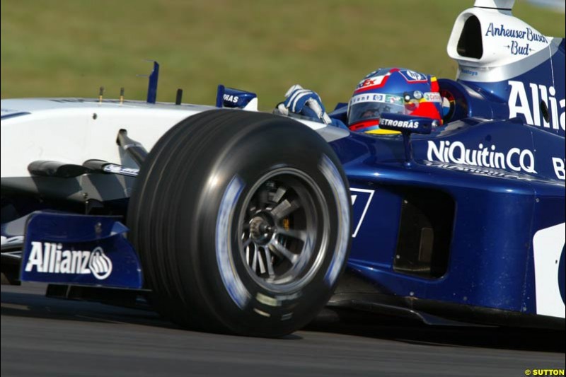 Juan Pablo Montoya, Williams. German Grand Prix, Hockenheim, Germany. Saturday, August 2nd 2003.