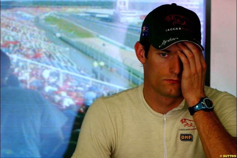 Mark Webber, Jaguar. German Grand Prix, Hockenheim, Germany. Saturday, August 2nd 2003.