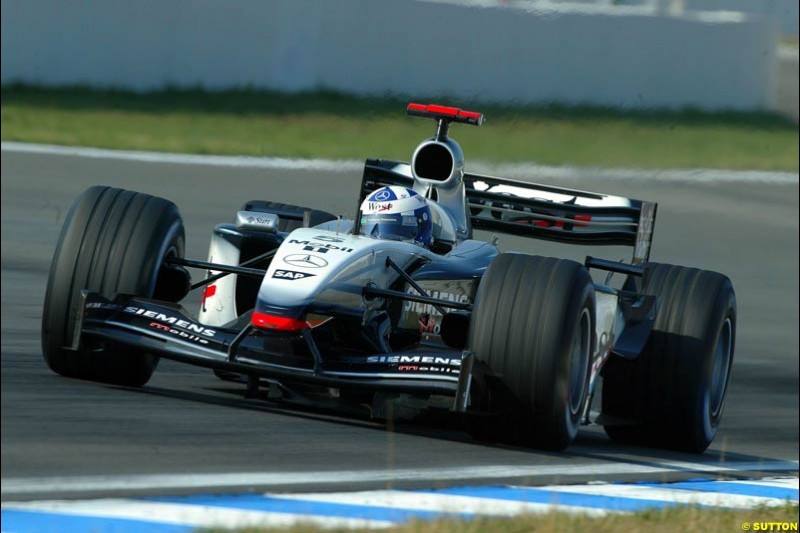 David Coulthard, McLaren. German Grand Prix, Hockenheim, Germany. Saturday, August 2nd 2003. 