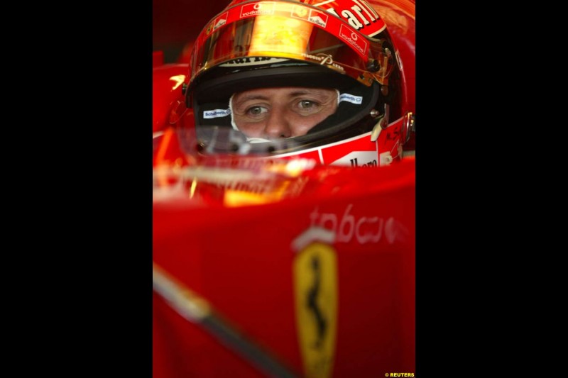 Michael Schumacher, Ferrari. German Grand Prix, Hockenheim, Germany. Saturday, August 2nd 2003.
