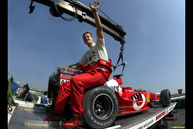 Michael Schumacher, Ferrari. German Grand Prix, Hockenheim, Germany. Saturday, August 2nd 2003.
