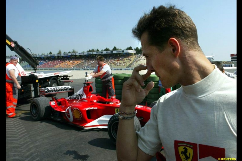 Michael Schumacher, Ferrari. German Grand Prix, Hockenheim, Germany. Saturday, August 2nd 2003.
