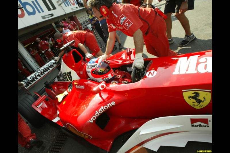 Rubens Barrichello, Ferrari. German Grand Prix, Hockenheim, Germany. Saturday, August 2nd 2003.
