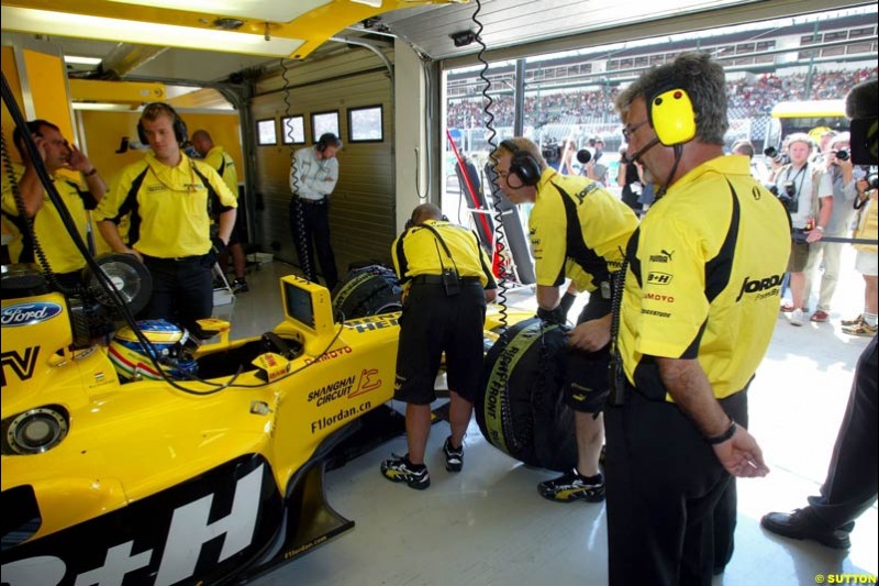 Zsolt Baumgartner, Jordan. Hungarian Grand Prix Saturday. Hungaroring, Budapest. 23rd August, 2003.