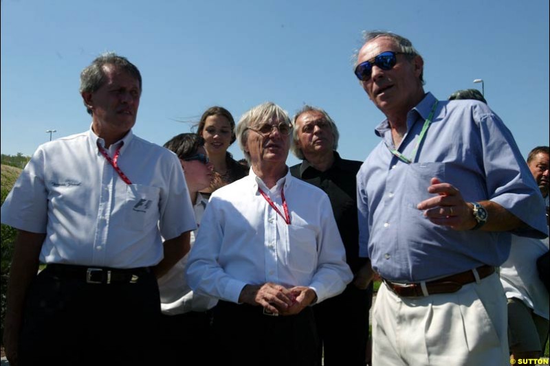 Bernie Ecclestone, F1 Supremo at the opening of the new Hungaroring Park of Dignitaries. Hungarian Grand Prix Saturday. Hungaroring, Budapest. 23rd August, 2003.