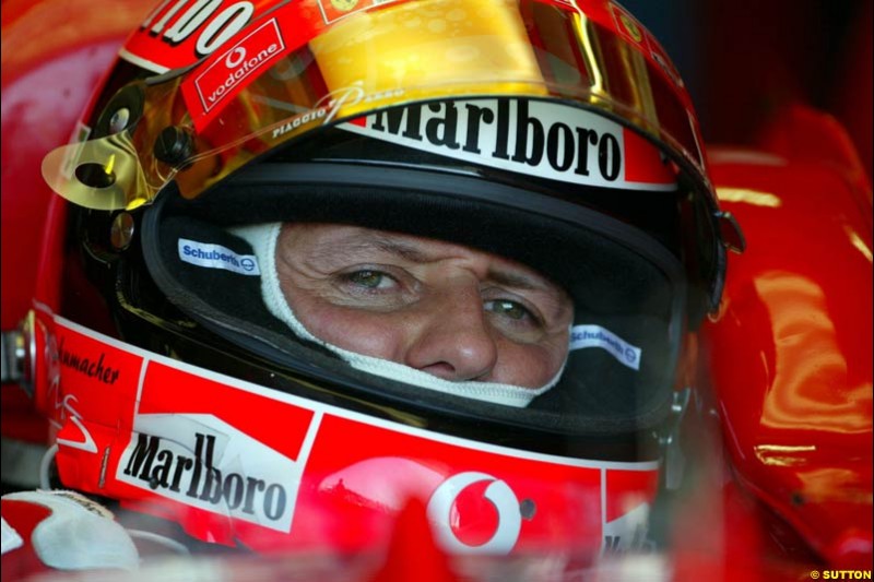 Michael Schumacher, Ferrari. Hungarian Grand Prix Saturday. Hungaroring, Budapest. 23rd August, 2003.