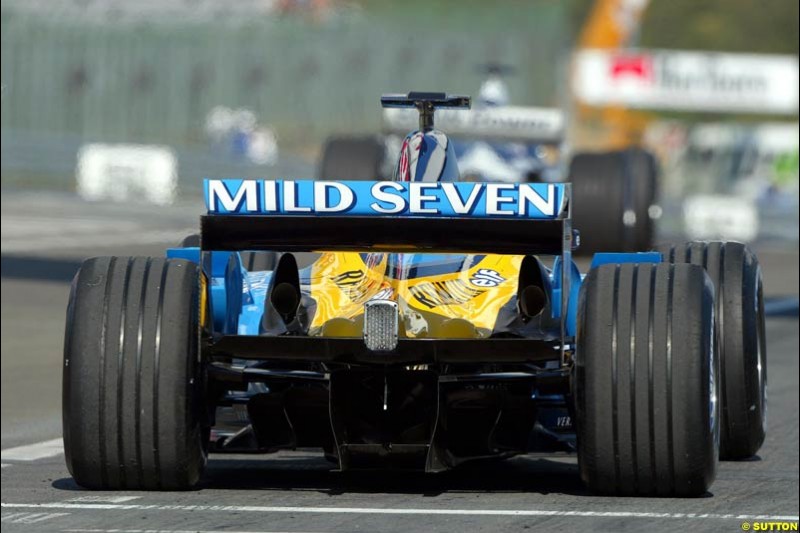 Renault. Hungarian Grand Prix Saturday. Hungaroring, Budapest. 23rd August, 2003.