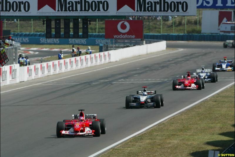 Rubens Barrichello, Ferrari. Hungarian Grand Prix Sunday. Hungaroring, Budapest. 24th August, 2003.