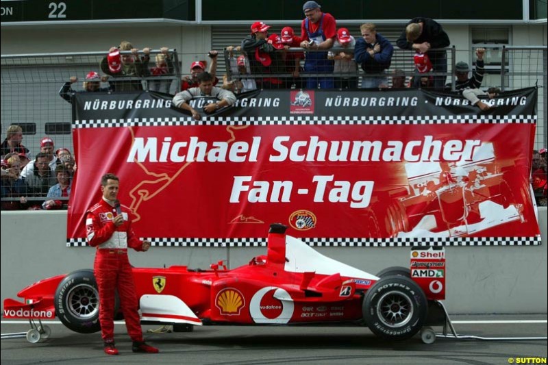 Michael Schumacher Fan Day, Nurburgring, Germany. 7 September 2003.