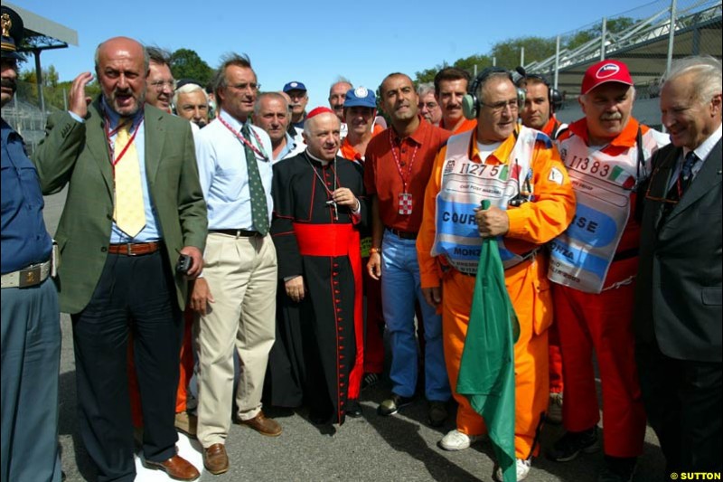 The Monza Priest paid the circuit a visit. Italian Grand Prix Friday, Monza, Italy. 12 September 2003.