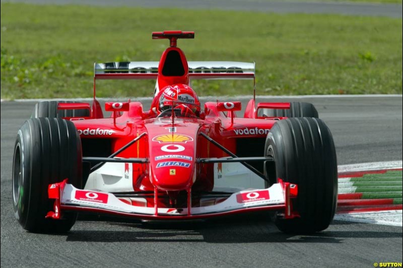 Michael Schumacher, Ferrari. Italian Grand Prix Friday, Monza, Italy. 12 September 2003.