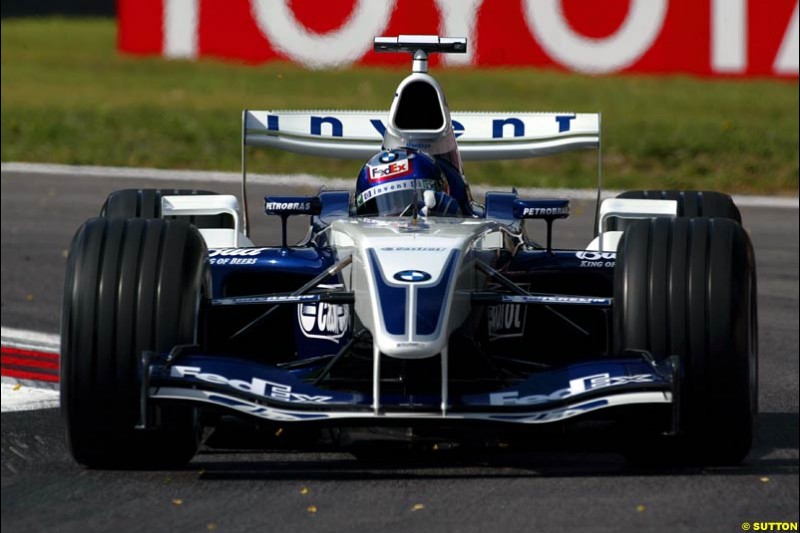 Juan Pablo Montoya, Williams. Italian Grand Prix Friday, Monza, Italy. 12 September 2003.