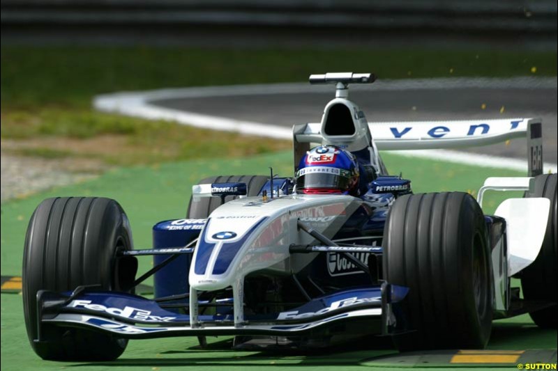 Juan Pablo Montoya, Williams. Italian Grand Prix Friday, Monza, Italy. 12 September 2003.