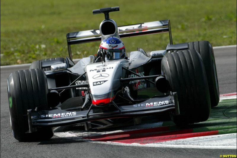 Kimi Raikkonen, McLaren. Italian Grand Prix Friday, Monza, Italy. 12 September 2003.