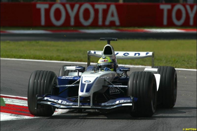 Ralf Schumacher, Williams. Italian Grand Prix Friday, Monza, Italy. 12 September 2003.