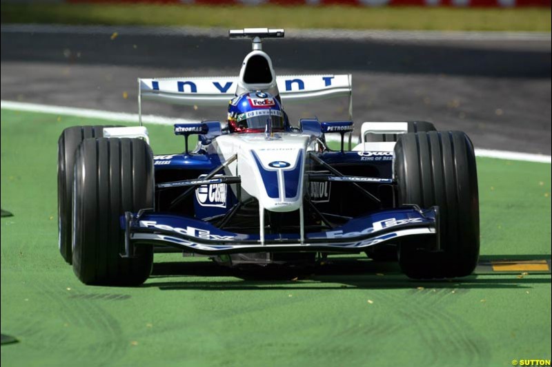 Juan Pablo Montoya, Williams. Italian Grand Prix Friday, Monza, Italy. 12 September 2003.