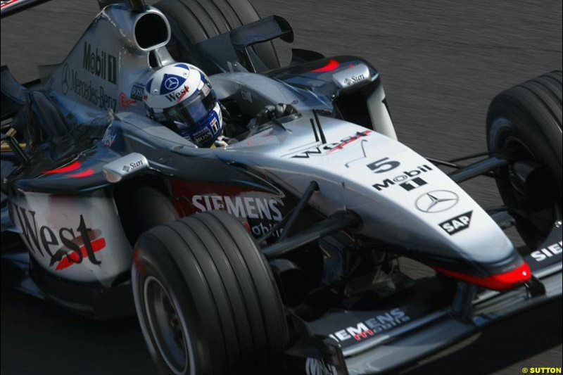 David Coulthard, McLaren. Italian Grand Prix Friday, Monza, Italy. 12 September 2003.