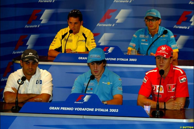 Friday Press Conference. Italian Grand Prix Friday, Monza, Italy. 12 September 2003.