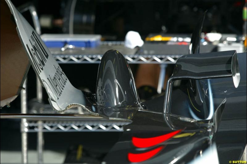 McLaren side winglet. Italian Grand Prix Friday, Monza, Italy. 12 September 2003.