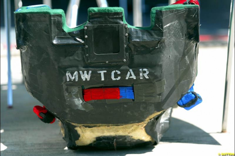 Mark Webber seat. Italian Grand Prix Friday, Monza, Italy. 12 September 2003.