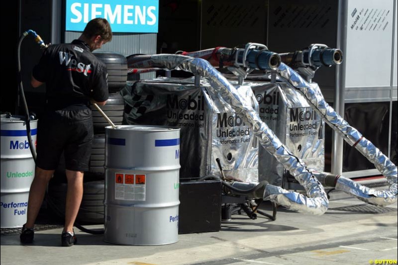 McLaren. Italian Grand Prix Friday, Monza, Italy. 12 September 2003.