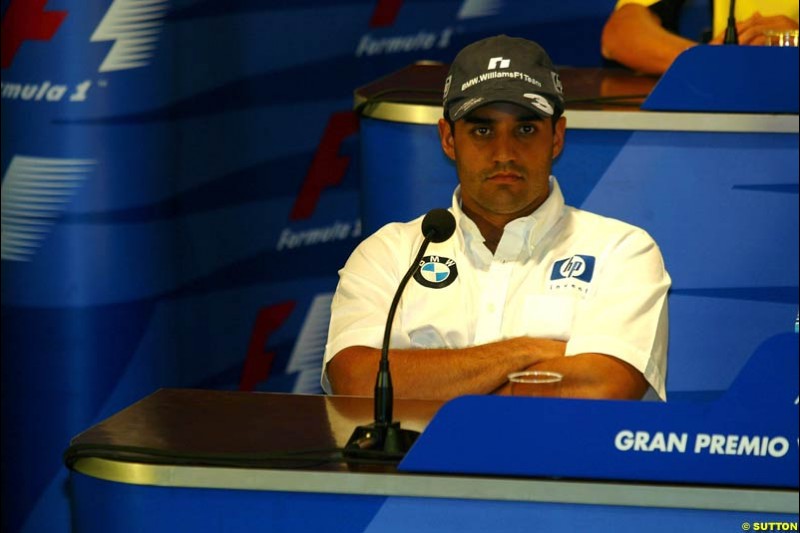 Juan Pablo Montoya, Williams. Italian Grand Prix Friday, Monza, Italy. 12 September 2003.