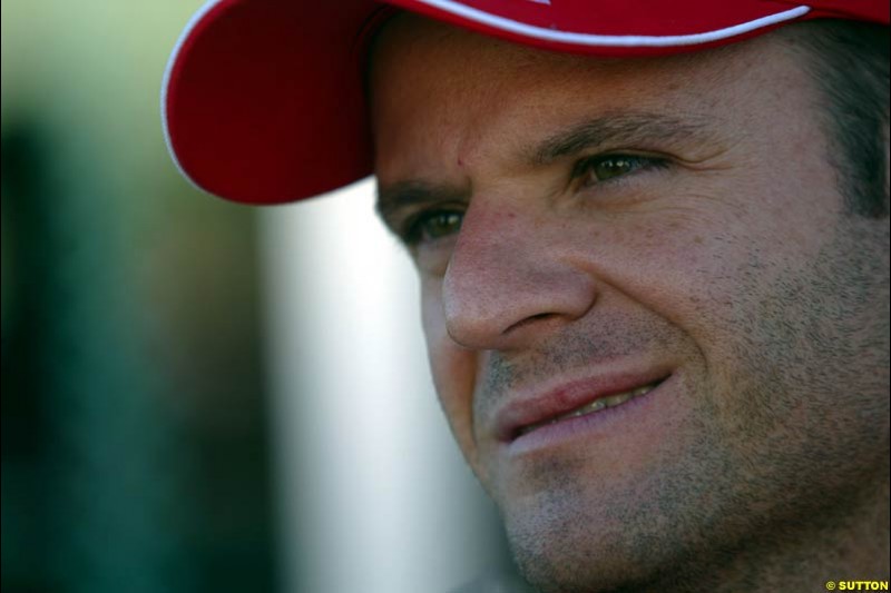 Rubens Barrichello. United States GP, Indianapolis Motor Speeway. Thursday, September 25th 2003.